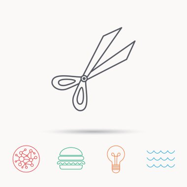 Bahçe makası simgesi. Secateurs işareti aracı.