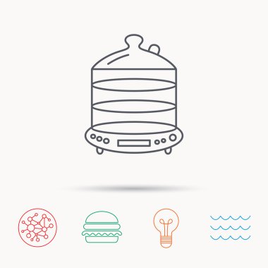 Vapur simgesi. Mutfak elektrikli araç işareti.