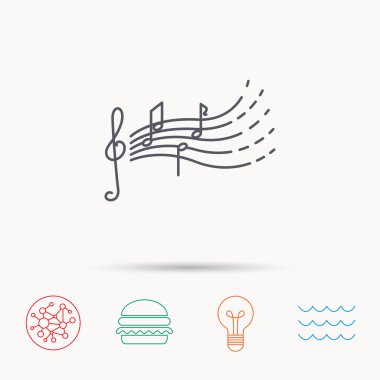 Çocuklar kutsal kişilerin resmi için şarkılar. Müzik notaları, melodi işareti.