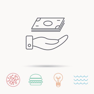 Para simge kaydetmek. El nakit işareti ile.