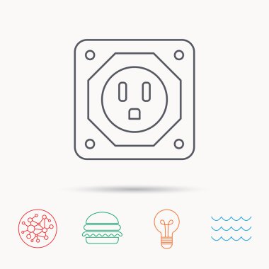 ABD soket simgesi. Elektrik güç adaptörü.