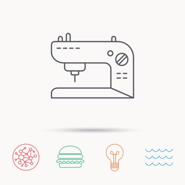 Dikiş makinesi simgesi. Nakış işareti.