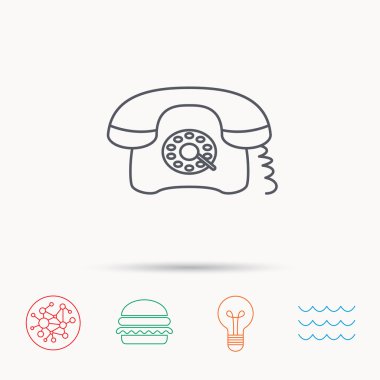 Retro telefon simgesi. Eski telefon işareti.