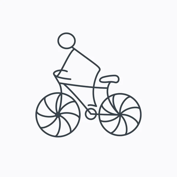 Icono del deporte ciclista. Signo de carrera de bicicleta . — Archivo Imágenes Vectoriales