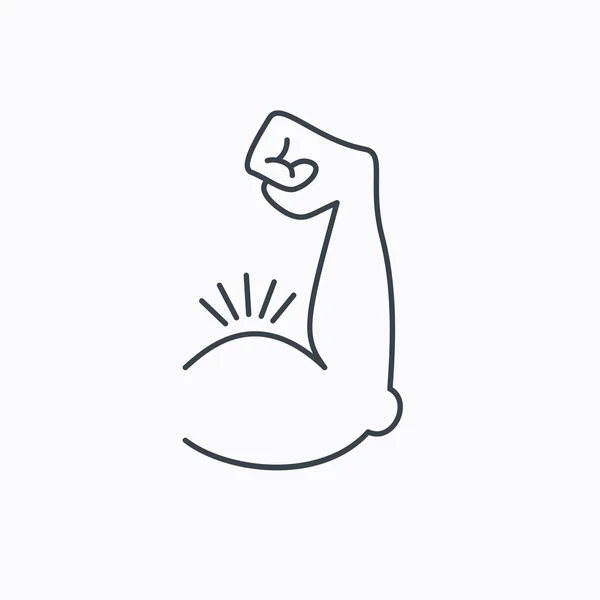 Icono del músculo bíceps. Cuerpo constructor brazo fuerte signo . — Vector de stock