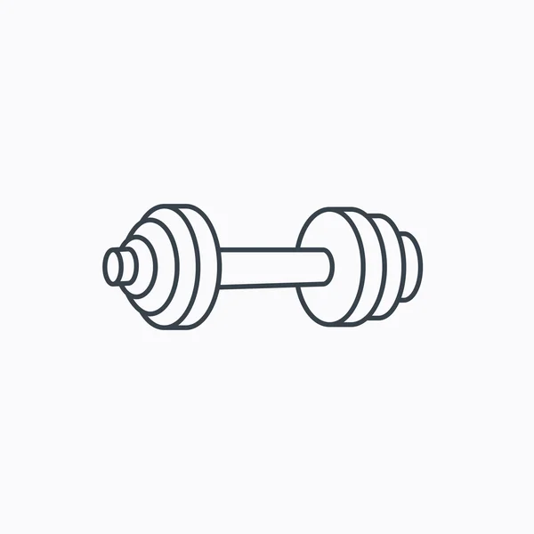 Dumbbell simgesi. Fitness Spor veya spor salonu işareti. — Stok Vektör