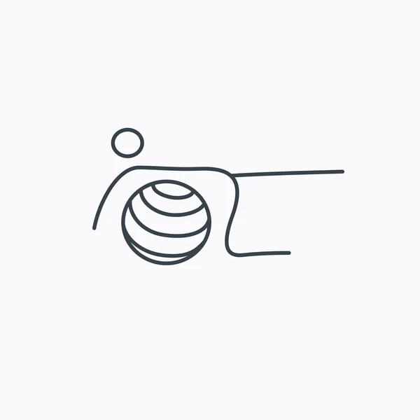 Pilates señal de aptitud. Icono de pelota gimnástica . — Vector de stock