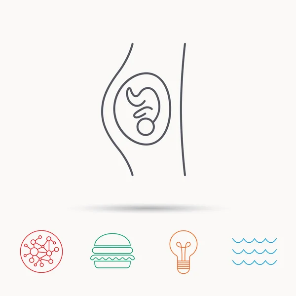 Icône de grossesse. Signe de génécologie médicale . — Image vectorielle