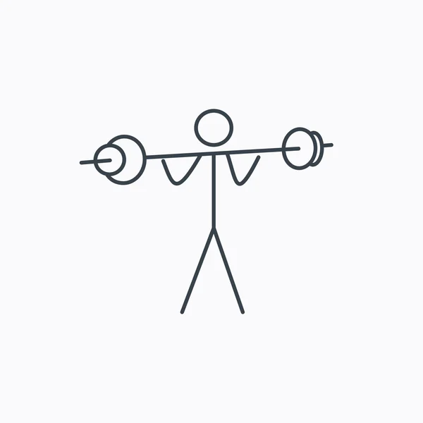 Gewichtheffen pictogram. Zware fitness teken. — Stockvector