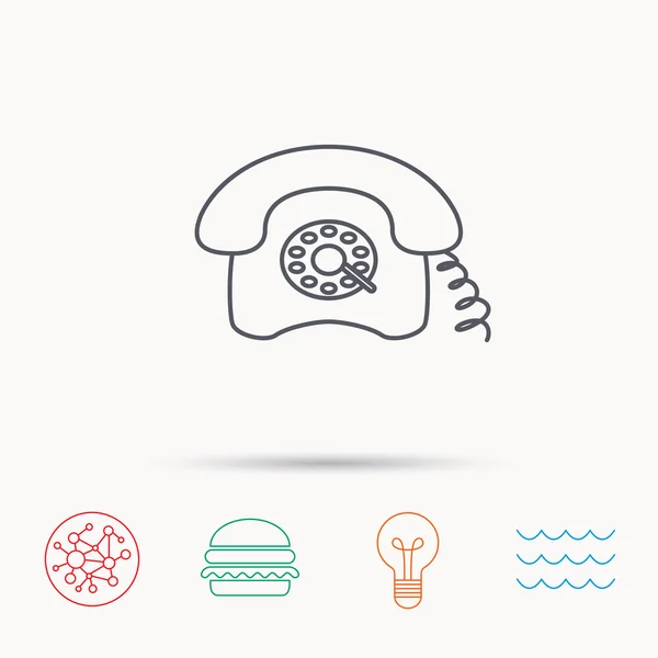 Icono del teléfono retro. Signo telefónico antiguo . — Vector de stock