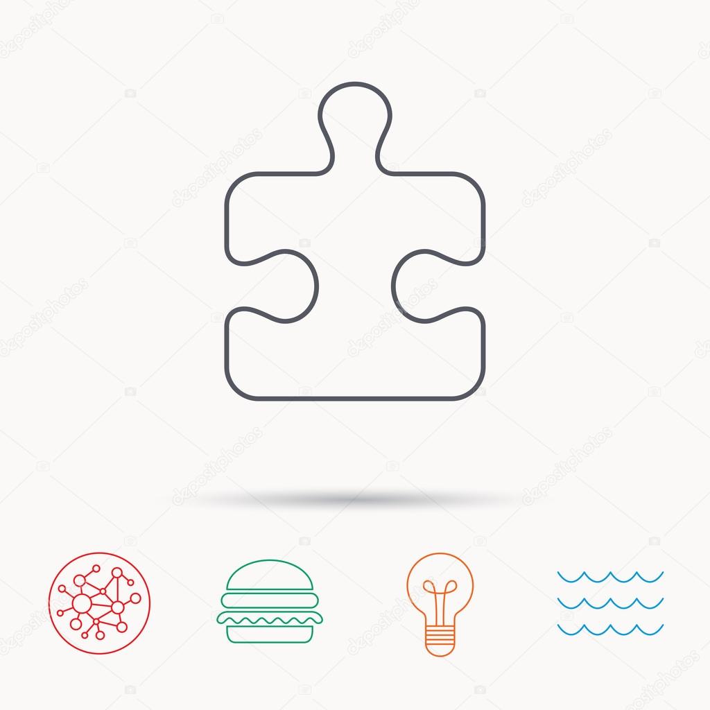 Puzzle icon. Jigsaw logical game sign.