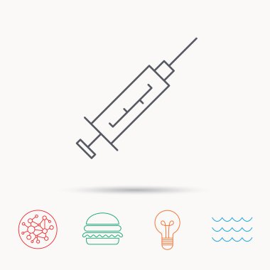 Şırınga simgesi. Enjeksiyon veya aşısı enstrüman.