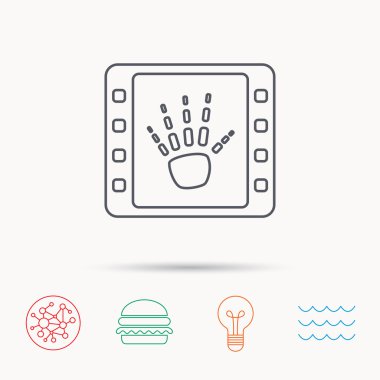 El x-ışını simgesi. İnsan iskelet işareti.