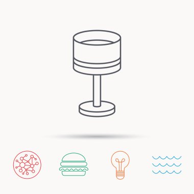 Masa lambası simgesi. Resepsiyon ışık işareti.