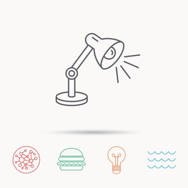 Masa lambası simgesi. Resepsiyon ışık işareti.