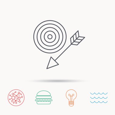 Ok simgesi ile hedef. Dart amaç işareti.