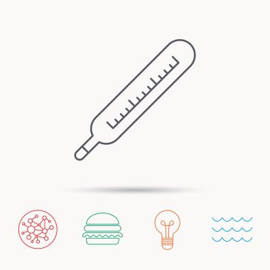 Tıbbi termometre simgesi. Sıcaklık işareti.