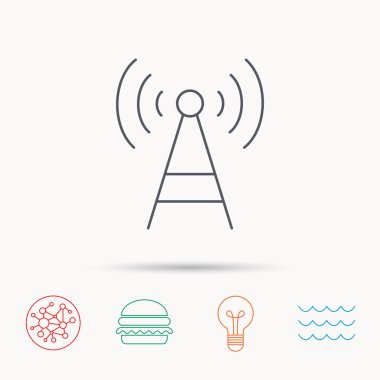 Telekomünikasyon kule simgesi. Sinyal işareti.