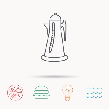 Çaydanlık simgesi. Mutfak su ısıtıcısı işareti.