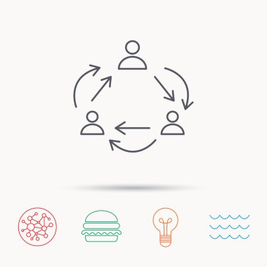 Ekip çalışması simgesi. Office işlemi oturum çalışma.