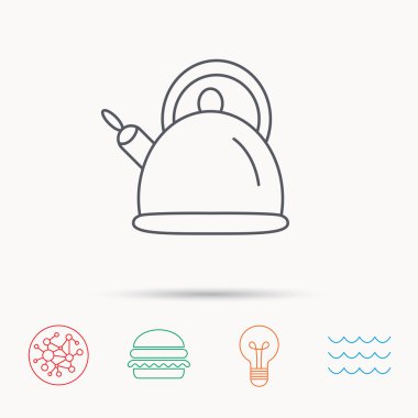 Çaydanlık simgesi. Mutfak su ısıtıcısı işareti.