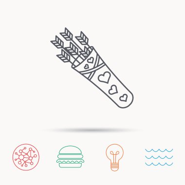 Aşk tanrısı oklarını simgesi. Aşk silahı işaret.