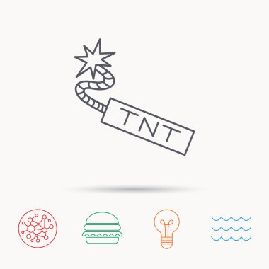 TNT dinamit simgesi. Bomba patlama işareti.