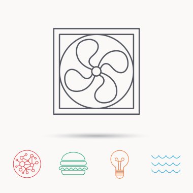 Havalandırma simgesi. Fan veya pervane işareti.