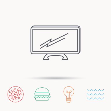 LCD tv simgesi. Monitör oturum açtı.