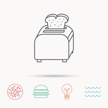 Ekmek kızartma makinesi simgesi. Sandviç makinesi işareti.