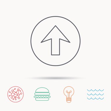 Simge yüklemek. Üst ok işareti.