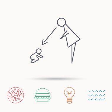 Dadı gözetimi simgesi altında. İşareti Bebek Bakımı.