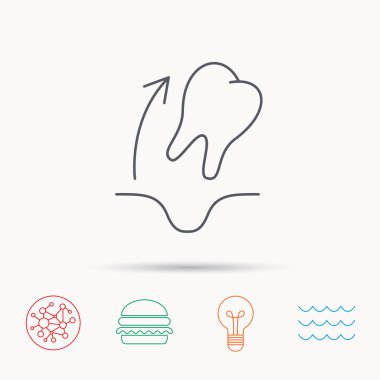 Diş çıkarma simgesini. Diş paradontosis işareti.