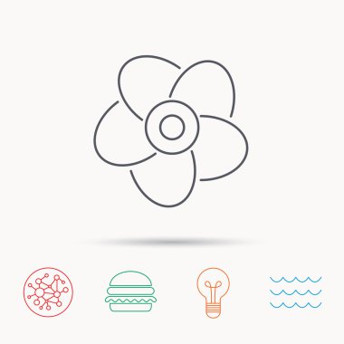 Havalandırma simgesi. Fan veya pervane işareti.