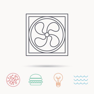 Havalandırma simgesi. Fan veya pervane işareti.