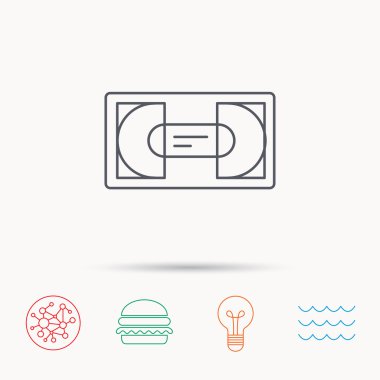 Video kaset simgesi. VHS kaset işareti.