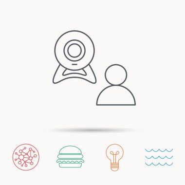 Görüntülü sohbet simgesi. Webcam sohbet işareti.