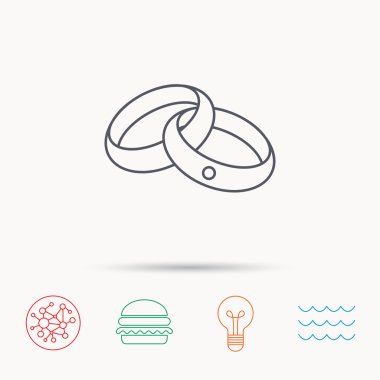 Alyans simgesi. Gelin ve damat takı.