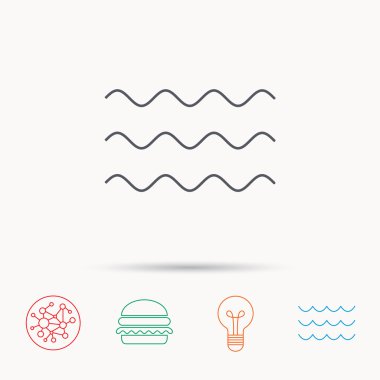 Dalgalar simgesi. Deniz akan işareti.