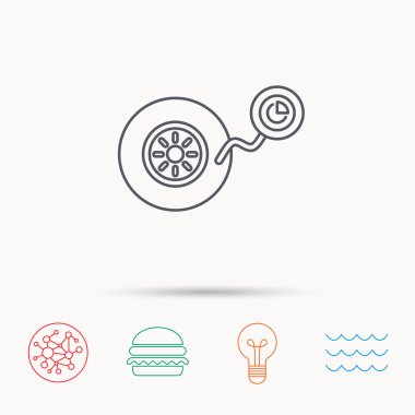 Tekerlek Baskı simgesi. Lastik Servisi işareti.