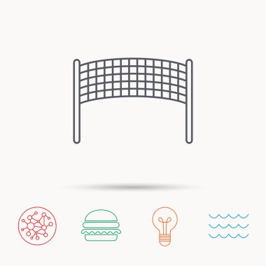 Voleybol net simgesi. Plaj spor oyun işareti.