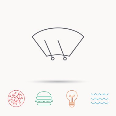 Ön cam silecekleri simgesi. Ön cam işareti.