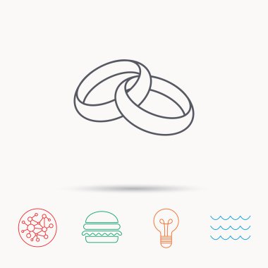 Alyans simgesi. Gelin ve damat takı.