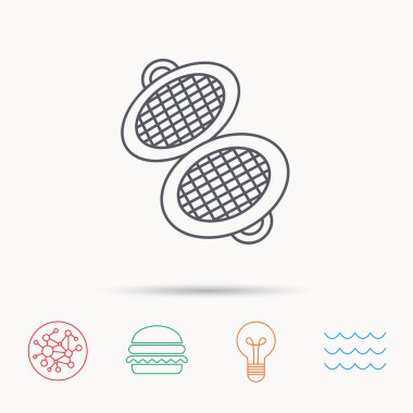 Tost makinesi simgesi. Mutfak pişirme aracı işareti.