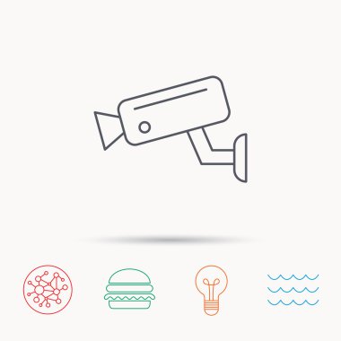 Video izleme simgesi. Kamera cctv işareti.