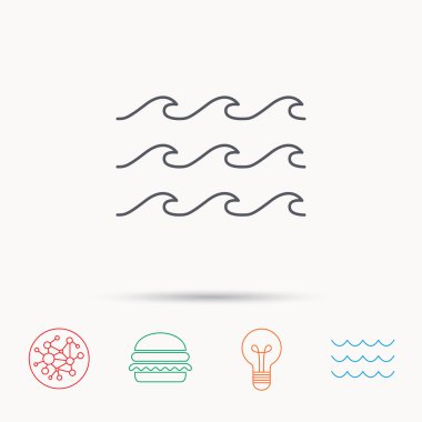 Dalgalar simgesi. Deniz akan işareti.