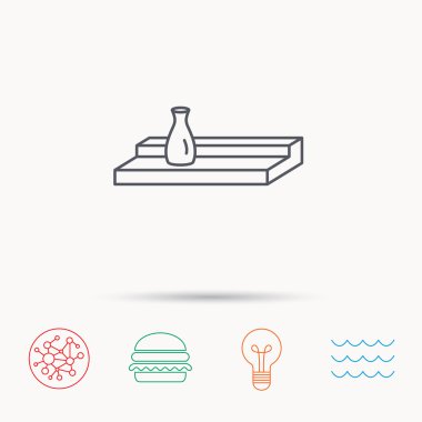 Duvar Raf simgesi. Vazo işareti ile Bookshelf.