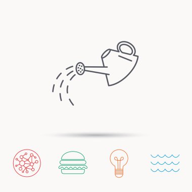 Sulama tenekesi simgesini. Bahçıvan ekipman işareti.