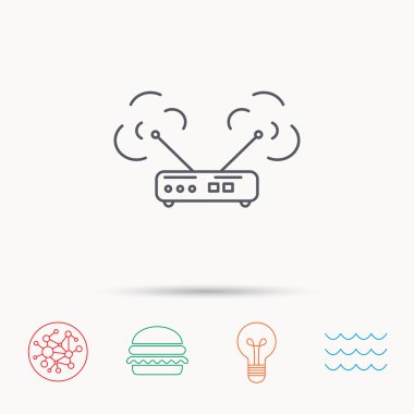 Kablosuz yönlendirici simgesi. Wifi kablosuz internet işareti.