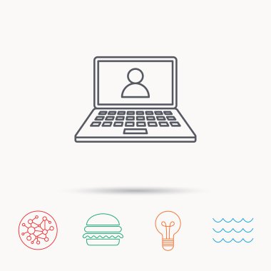 Webinar simgesi. Sohbet video işareti.